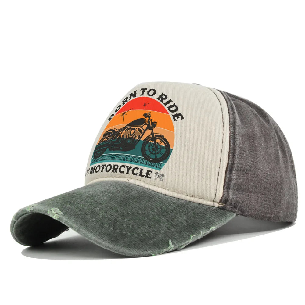 Retro Printed Cotton Baseball Cap for Men and Women