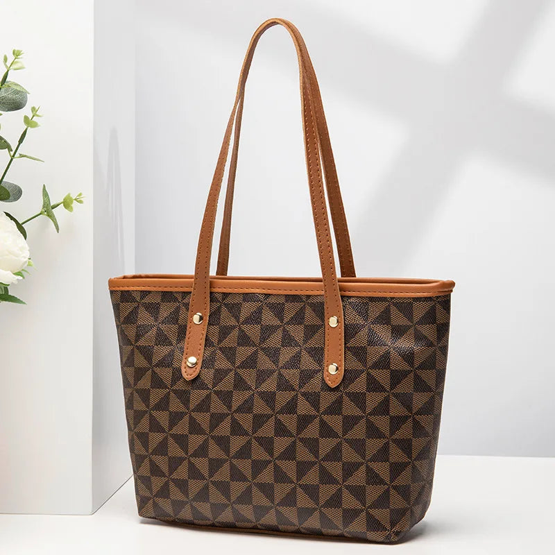Embossed Floral Tote Bag for Women with Large Capacity