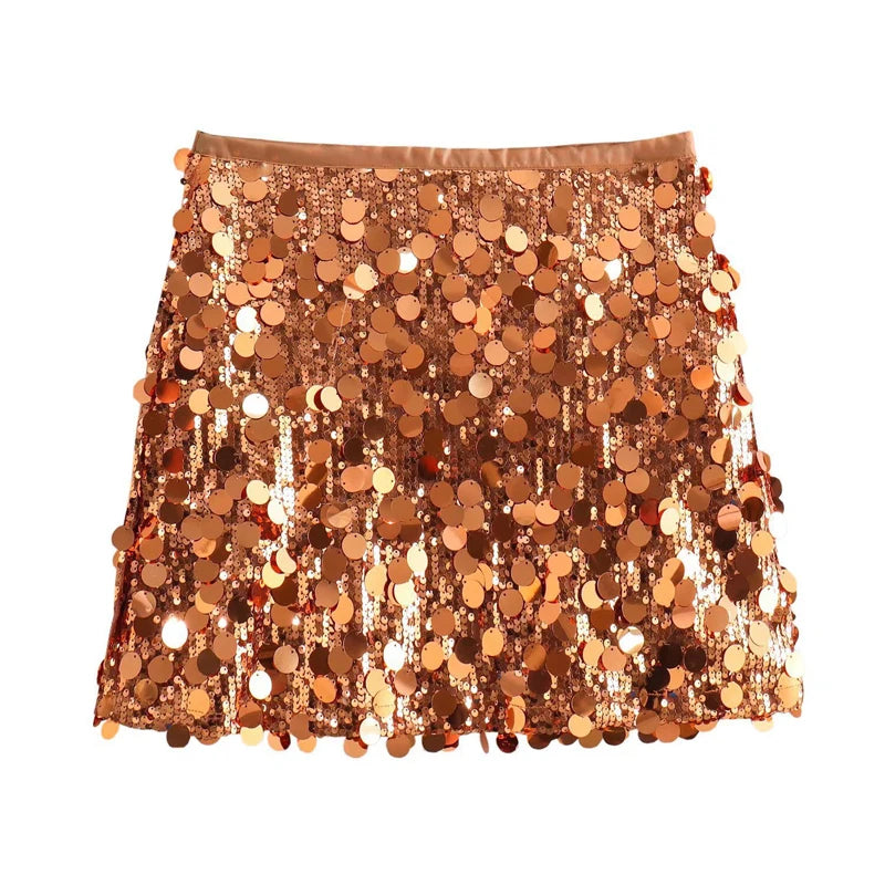 Bodycon Sequin Skirt for Women High Waist Mini Style