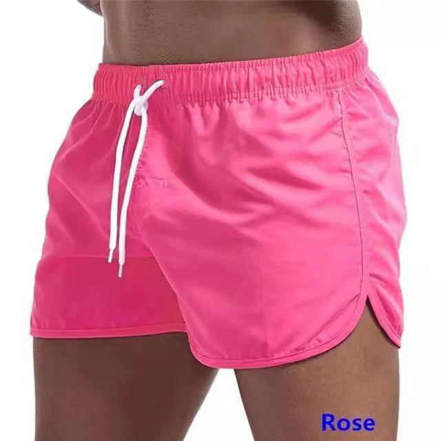 Men's Polyester Swim Shorts for Summer Beach Wear