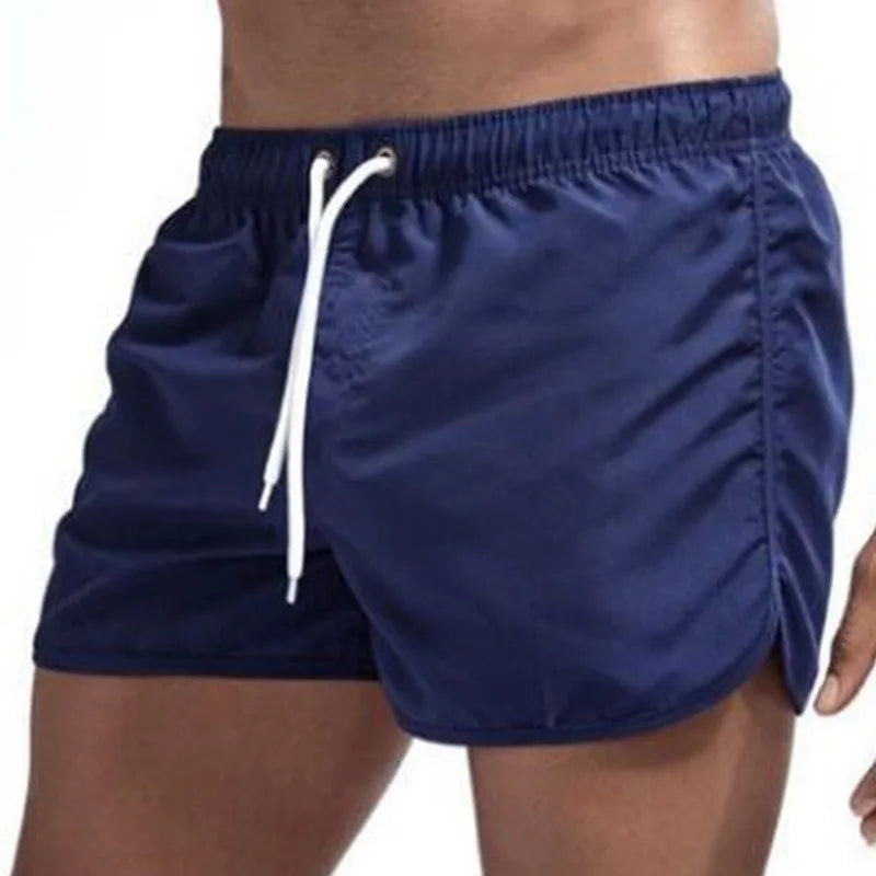 Men's Polyester Swim Trunks for Beach Wear in Solid Colors