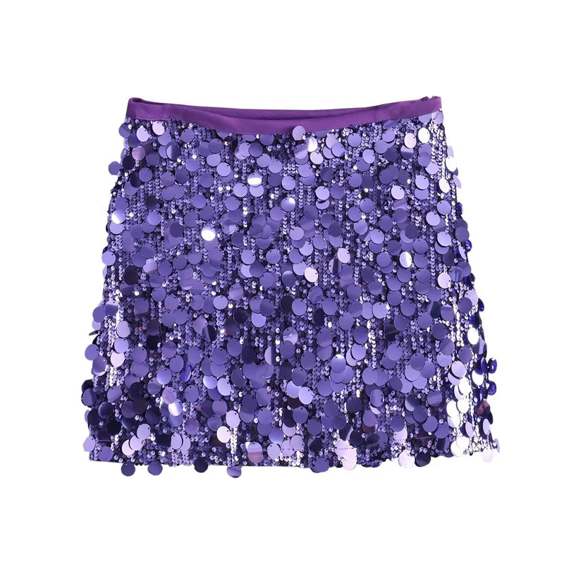 Bodycon Sequin Skirt for Women High Waist Mini Style