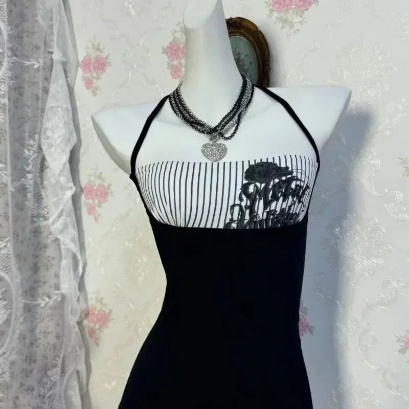Vintage Women Striped Bustier Tank Top for Summer