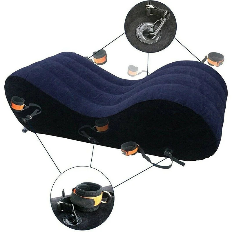 S-shaped Portable Inflatable Sofa Bed for Couples