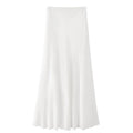 Elegant White Linen A-Line Midi Skirt for Women