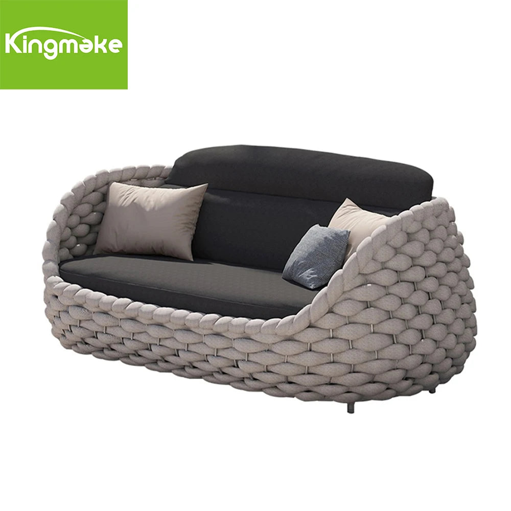 Modern Outdoor Garden Sofa Set with Aluminum Frame and UV-resistant Cushions