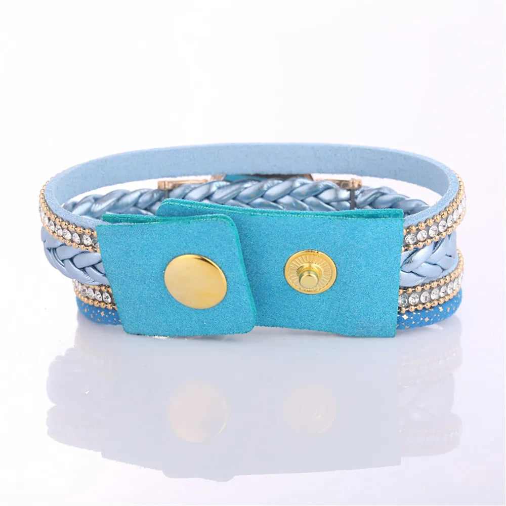 RUNERR Women's Leather Wrap Around Bracelet Watch Fashion