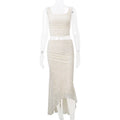 Gtpdpllt Elegant Lace Two Piece Set Women Corset Top and Long Skirt