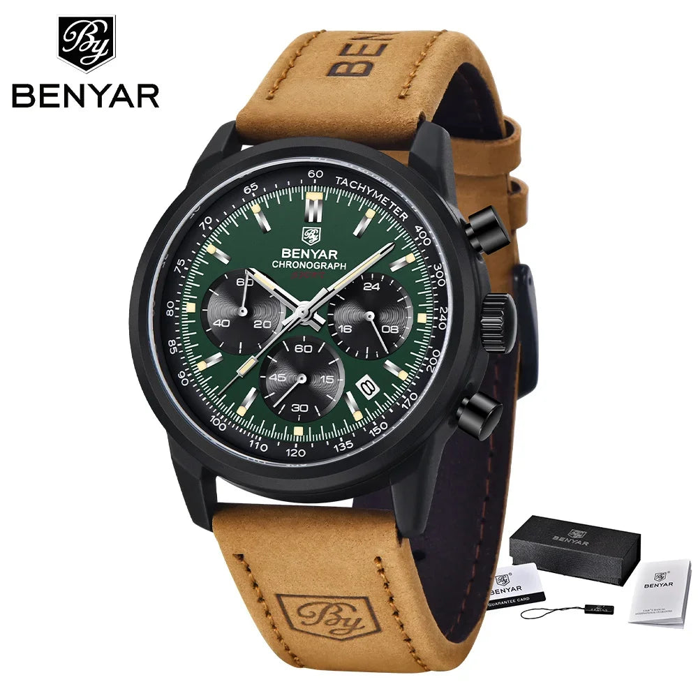 BENYAR 5188 Military Quartz Watch for Men Luxury Chronograph