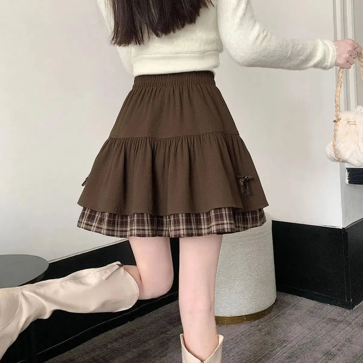 Mini Black Pleated Skirt for Women in Comfortable Polyester