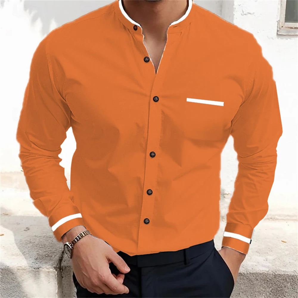 Men's Casual Long Sleeve Shirts in Solid Colors for Everyday Wear