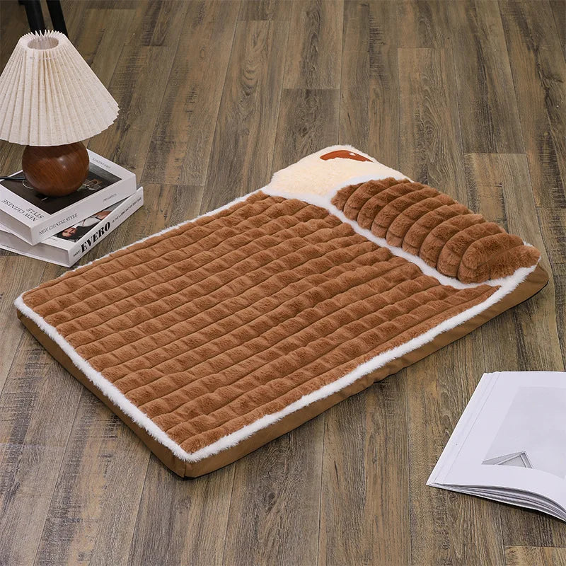 Modern Simplicity Pet Sleeping Pad in Plaid Corduroy