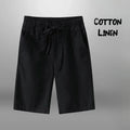 Men's Cotton Linen Casual Knee Length Beach Shorts