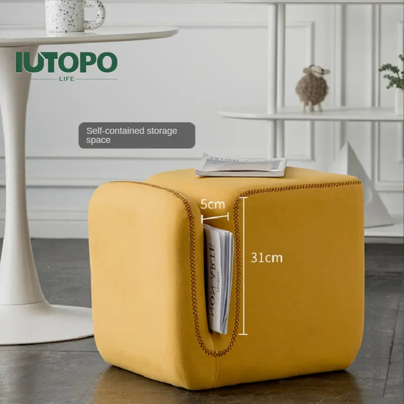 Nordic Fabric Ottoman Stool for Living Room and Hallway
