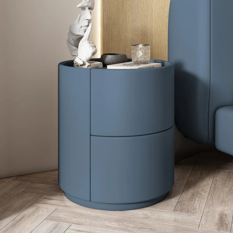Modern Minimalist Solid Wood Nightstand with Two Drawers