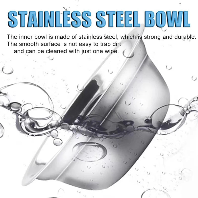 Elevated Double Stainless Steel Pet Bowl for Comfortable Dining