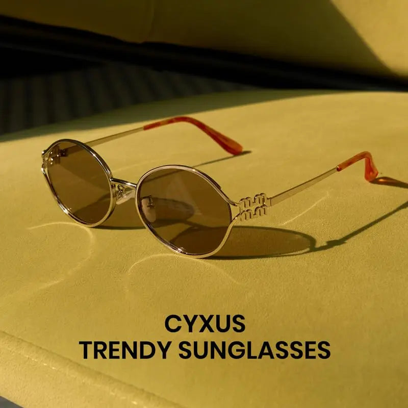 Retro Oval Cat Eye Sunglasses for Women in Alloy Frame