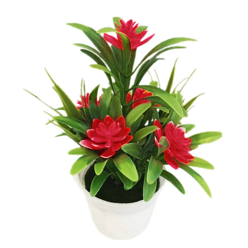 Artificial Plastic Flower Pot for Home and Office Decor