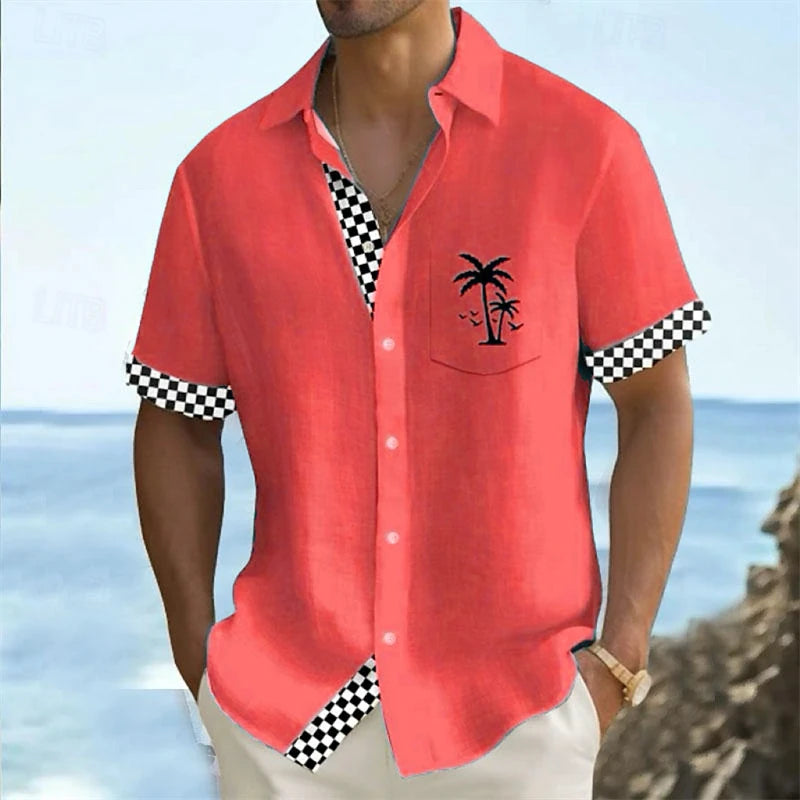 Men's Casual Hawaiian Shirt Short Sleeved 6XL Beach Wear