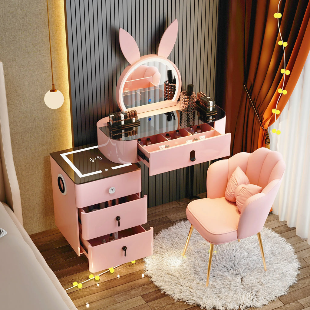 Modern Wooden Makeup Dressing Table for Girls Storage