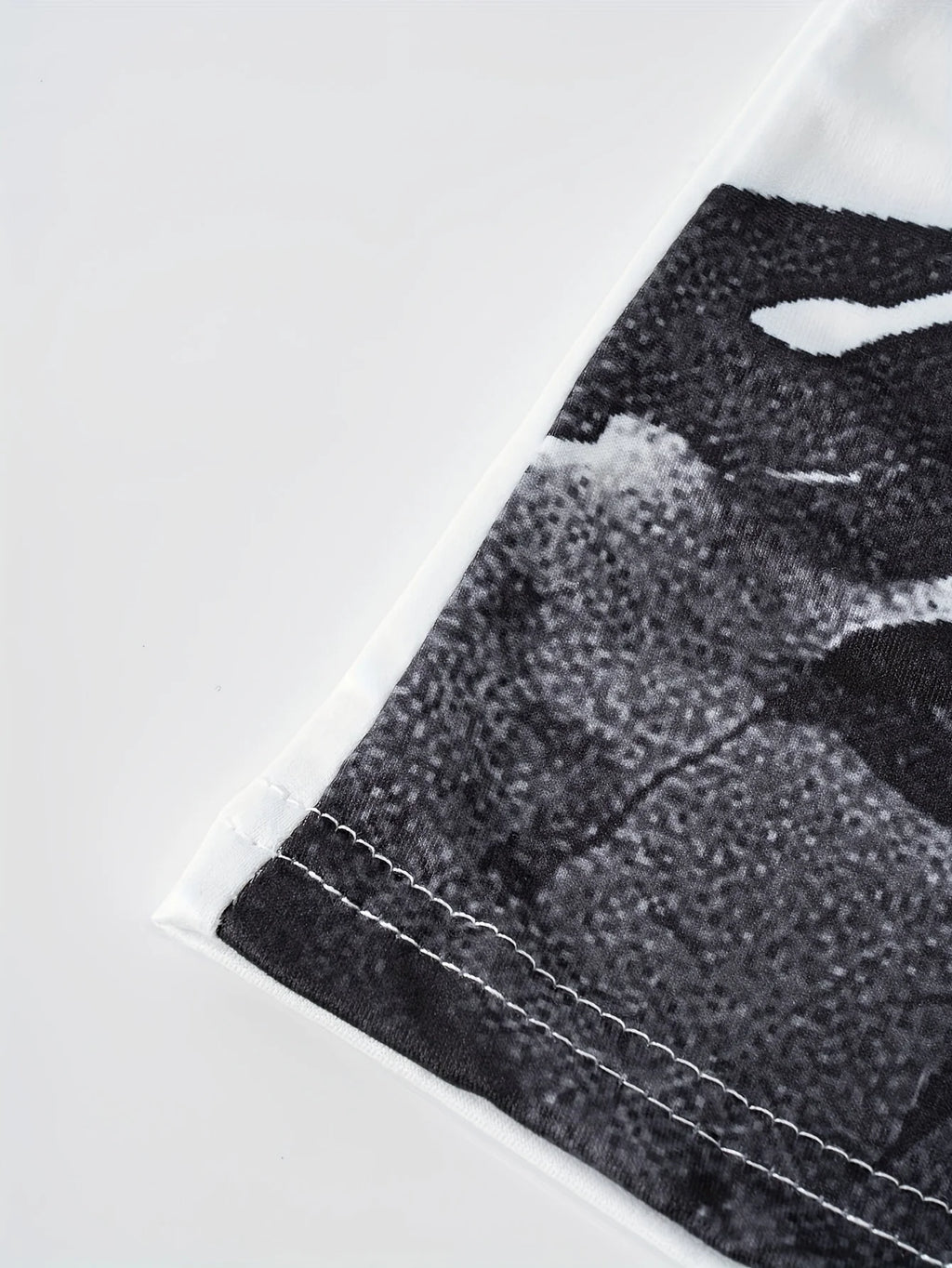 Black and White Abstract Marble Print Maxi Dress for Women
