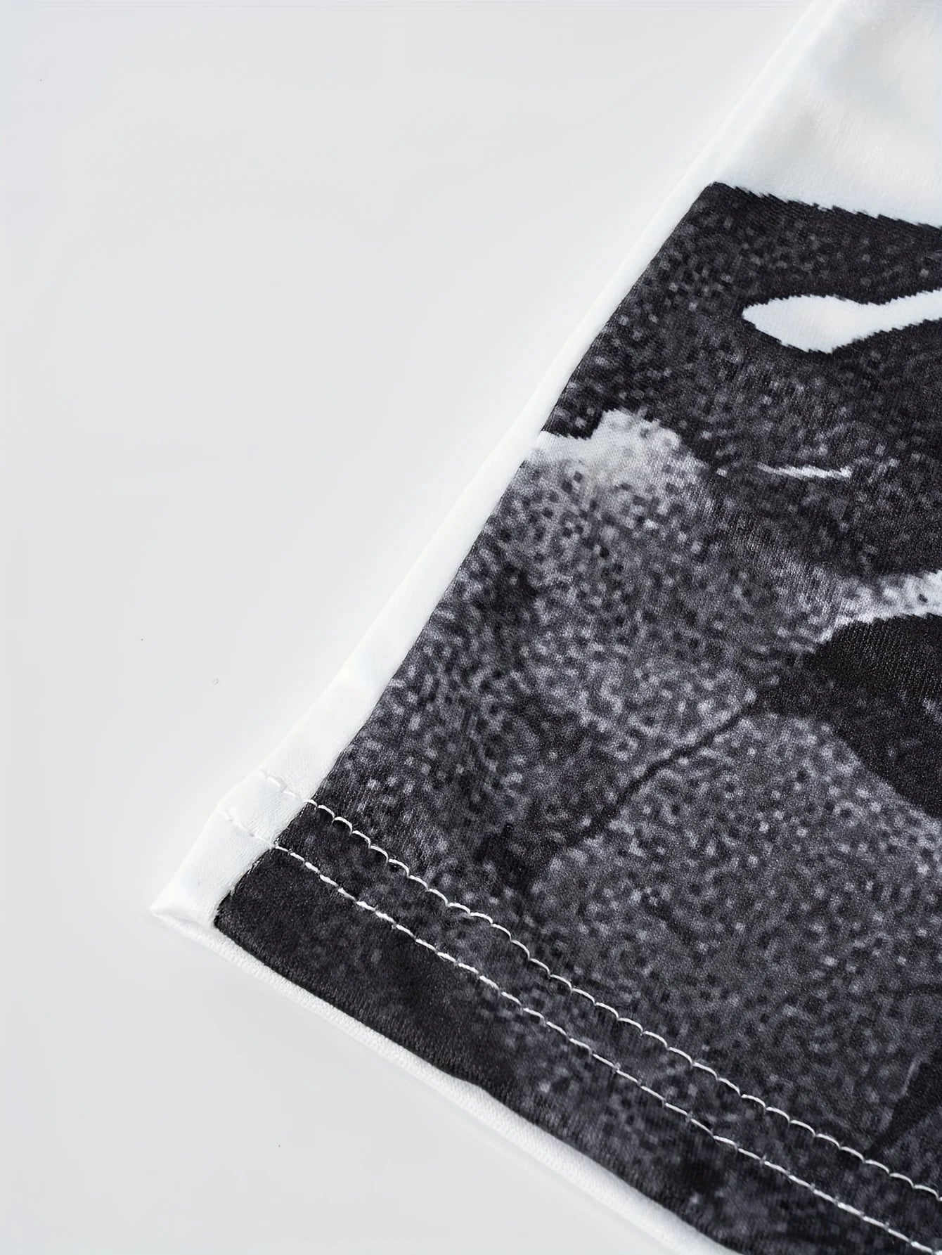 Black and White Abstract Marble Print Maxi Dress for Women