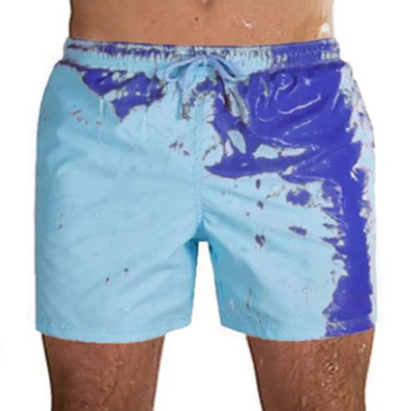 BeckyWalk Mens Color-Changing Swim Trunks Quick Dry Board Shorts