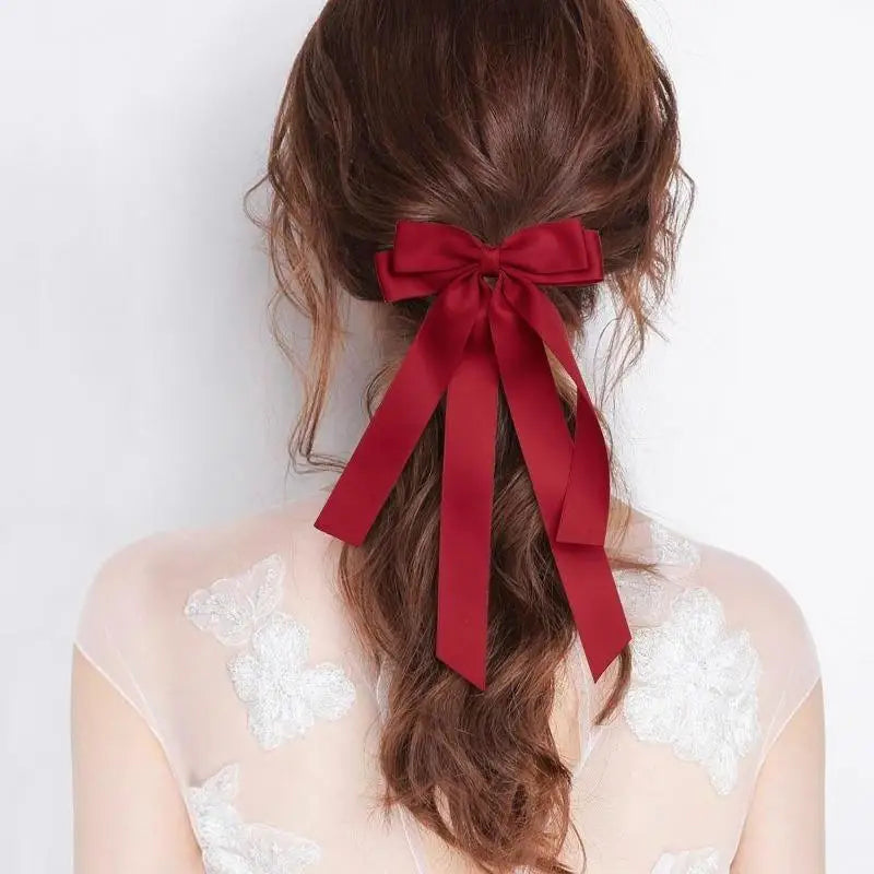 Bow Hairpin Hair Accessory for Girls in Solid Colors
