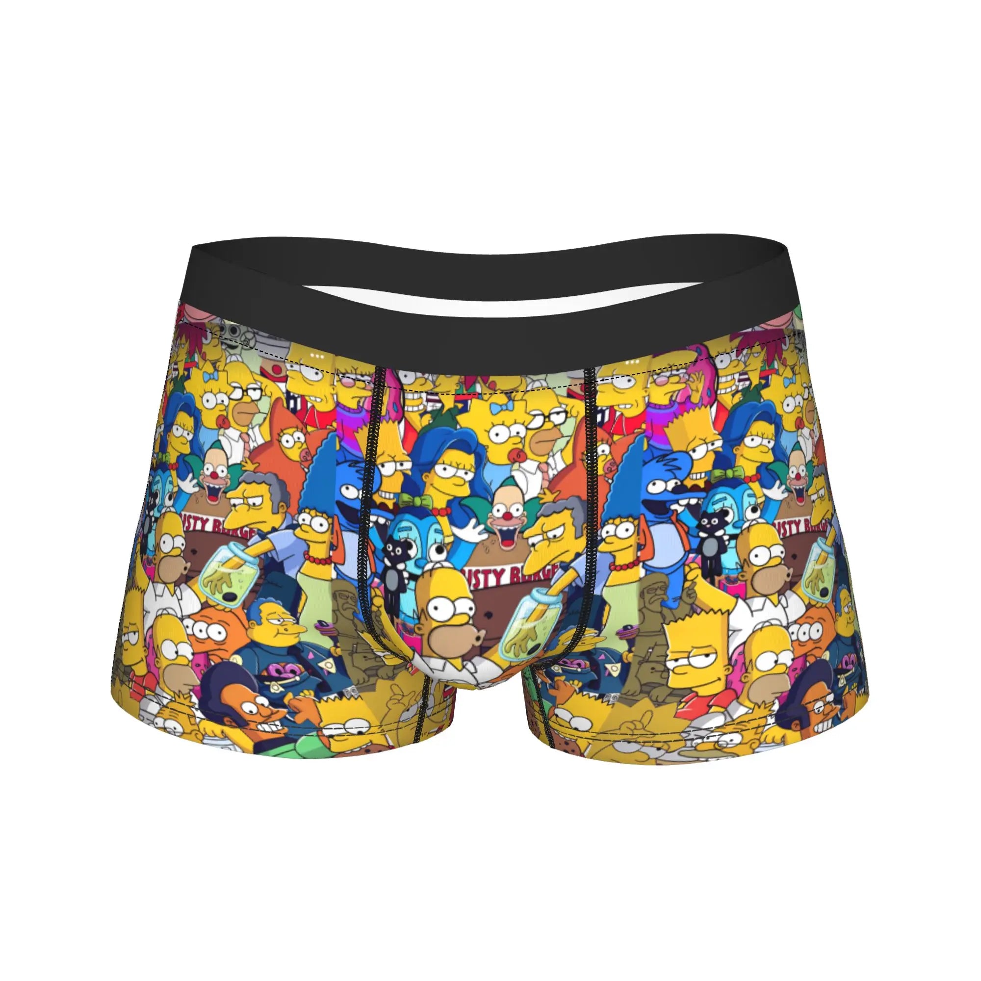 S-Simpsons Family Cartoon Characters Men's Boxer Shorts Plus Size