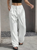 High Waist Striped Wide Leg Pants for Women by mandylandy