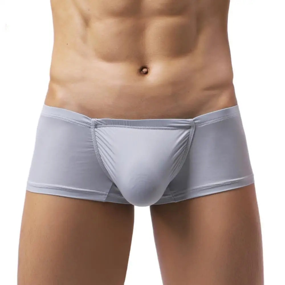 Men's Ice Silk Boxer Shorts with U Convex Pouch
