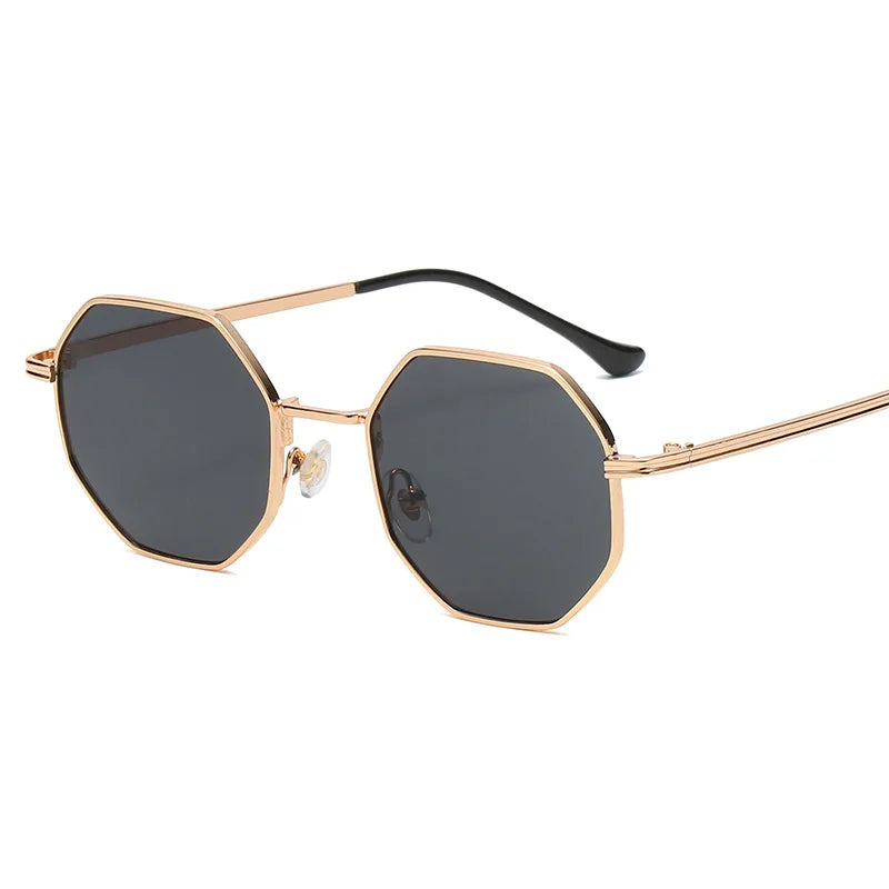 Polygon Metal Sunglasses for Women with UV400 Protection
