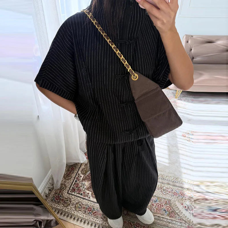 Chin.Sweety Women's Casual Linen Pants Set for Spring Summer