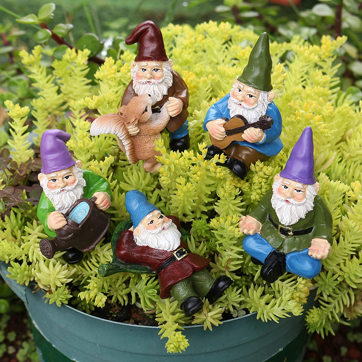 Resin Dwarf Flower Pot Inserts Set of Five for Outdoor Decor