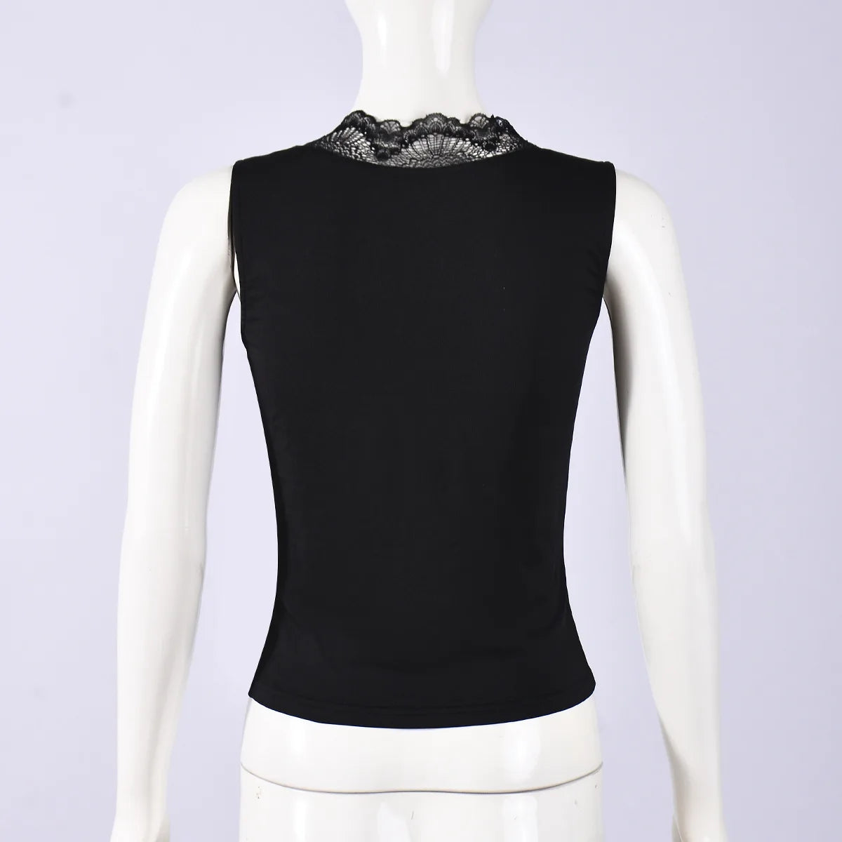Sexy Lace V Neck Girdling Waist Tank Top Women Sleeveless Bare Midriff Halter Crop Tops Camisole Female Tube Top Cropped Vest