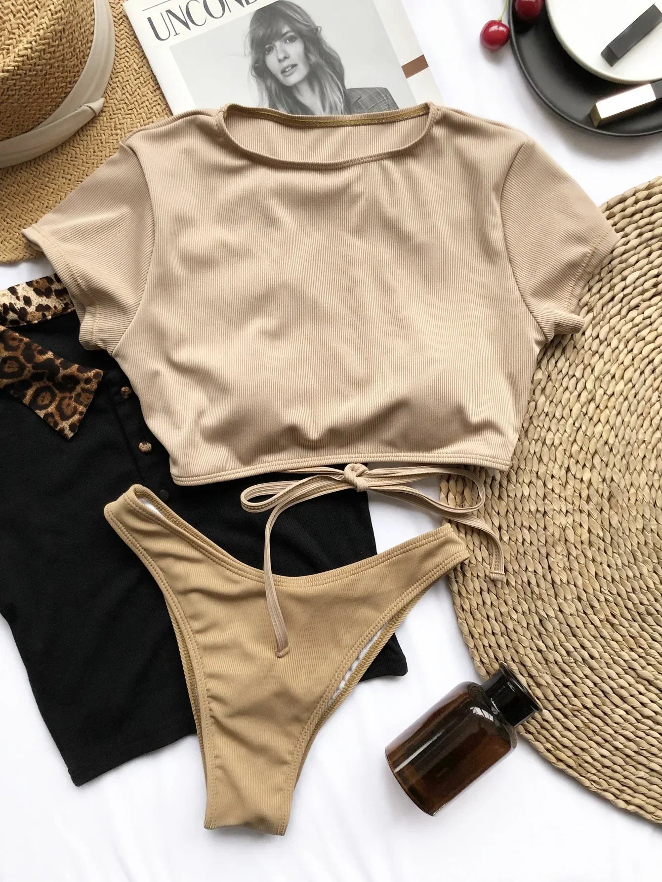 Backless Solid 2-Piece Bikini Set for Women by TYFYO