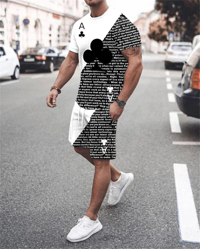 Men's Sportswear Trend Men Sets 3D Printed Tracksuits Clothing Casual Shorts+tshirts Set Sweat Suits Summer Tracksuit Men Sets