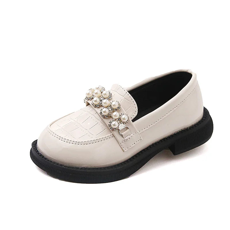 Black Leather Princess Shoes for Girls 2-18 Years Old