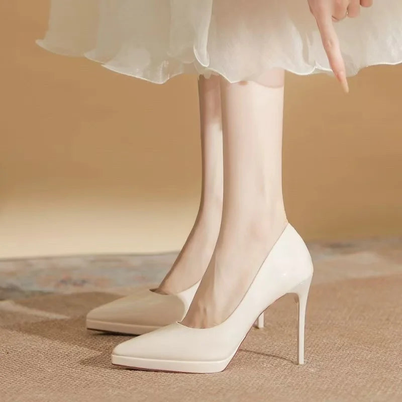 Pointed Toe High Heels for Women Comfortable Waterproof Red Sole