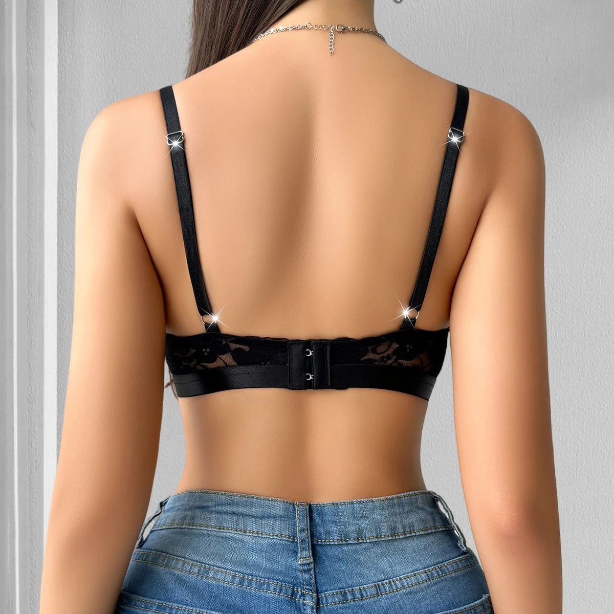 Elegant Floral Lace Wire-Free Bra for Women