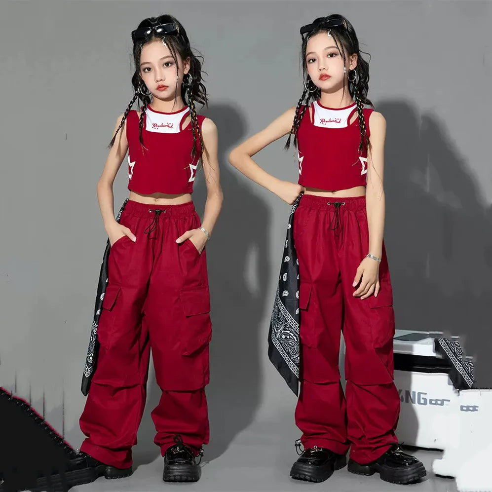 Trendy Girls Cargo Pants for Kids with Pockets 4-6Y