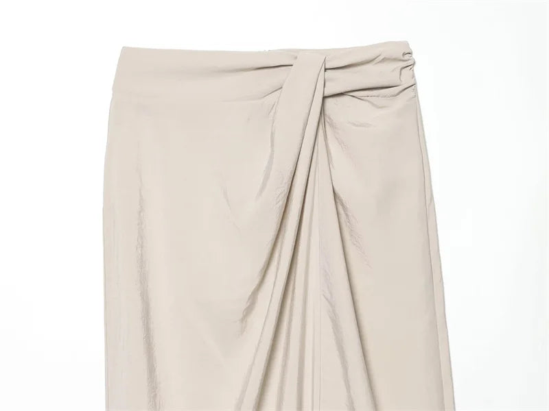 Guobioziy Women's A-Line Midi Skirt in Polyester for Spring