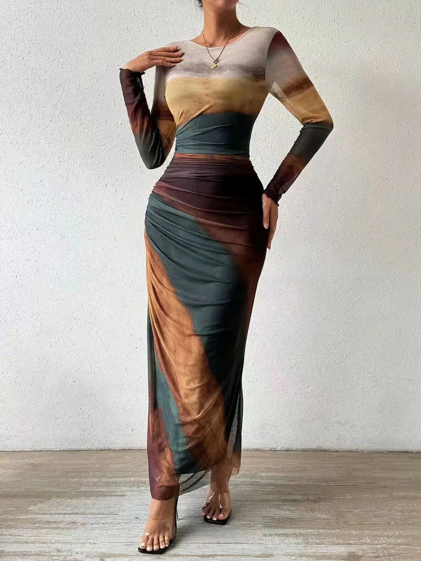 Women's Vintage Halter Maxi Dress in Polyester for Juniors