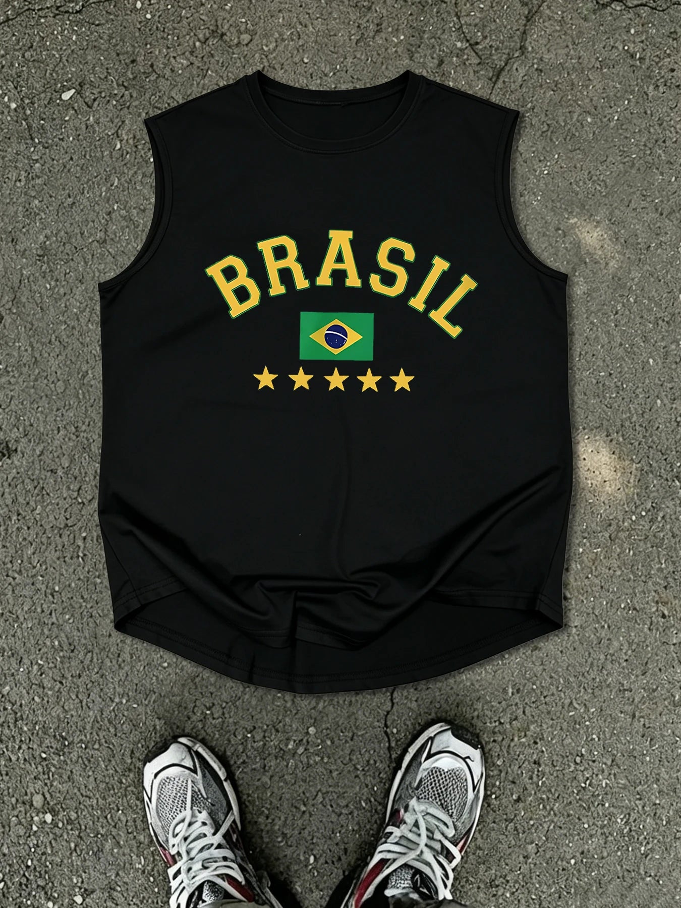 Men's Summer Retro Print Tank Top for Casual Streetwear