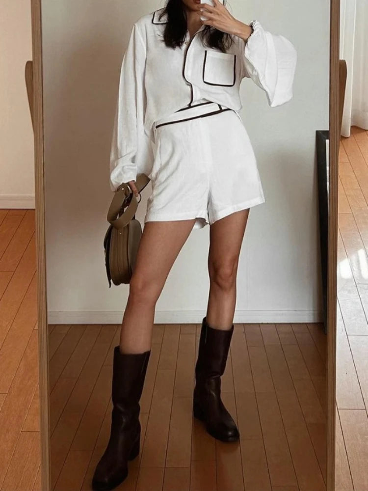 Cotton Linen Women's Two-Piece Set for Spring and Summer
