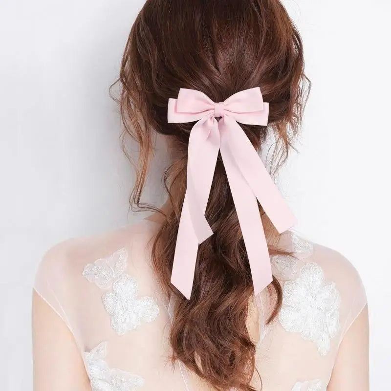 Bow Hairpin Hair Accessory for Girls in Solid Colors