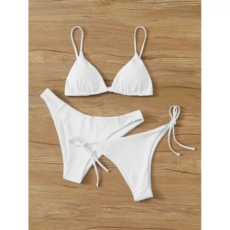 Women’s Push Up Bikini Set with Adjustable Straps and 2 Bottoms