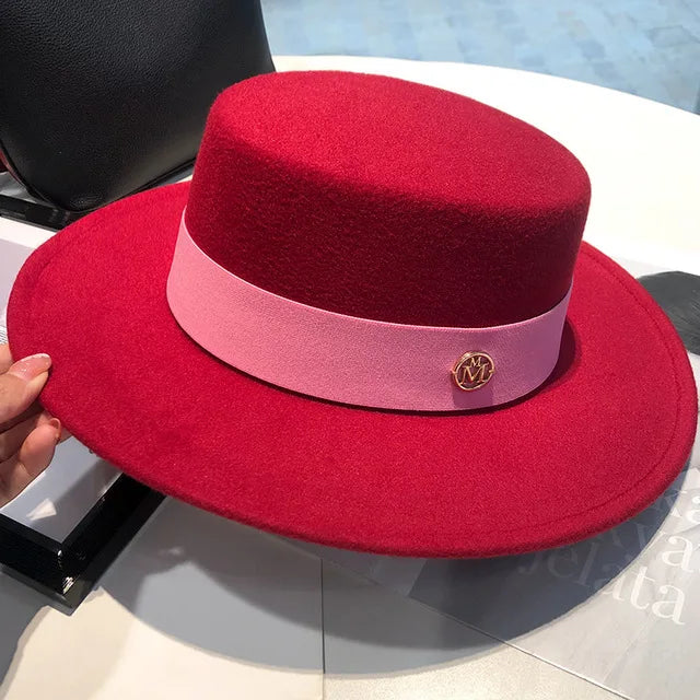 Elegant Women's Fedora Hat with Ribbon for Spring and Autumn