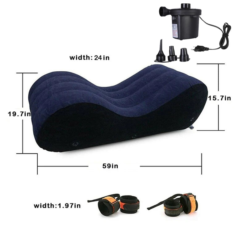 S-shaped Portable Inflatable Sofa Bed for Couples