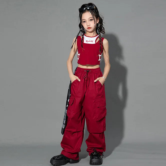 Trendy Girls Cargo Pants for Kids with Pockets 4-6Y